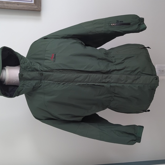 L.L. Bean Gore Tex XCR Insulated Down Parka Olive Green WMN size Large Vintage - Picture 3 of 12